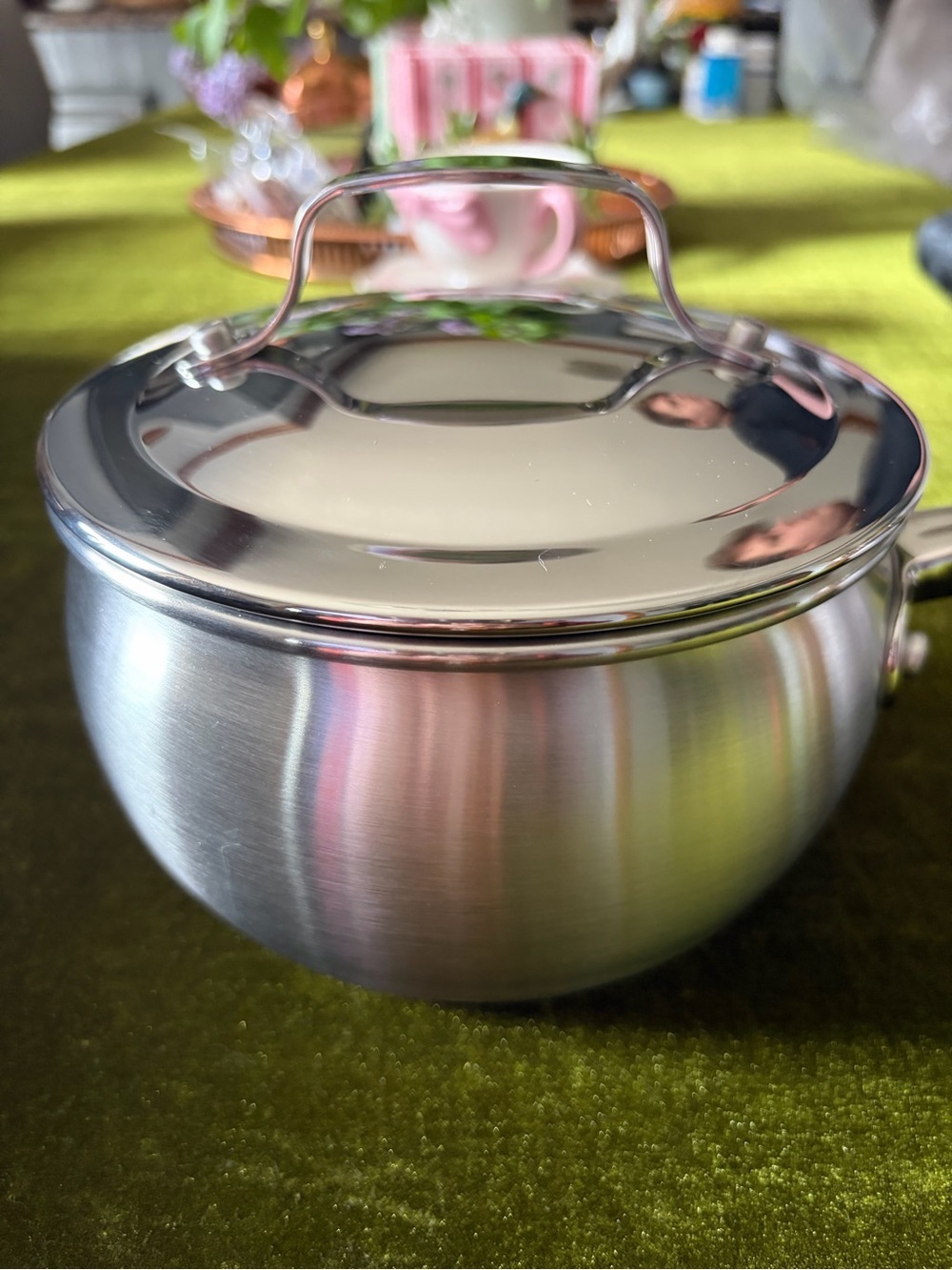 LAGOSTINA  Stainless Steel Silver Serving Pot with Lid